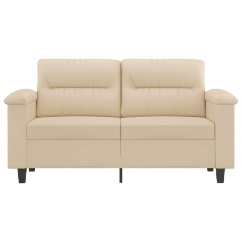 2-OSOBOWA SOFA KREMOWA 120CM TAPICEROWANA MIKROFIBRĄ