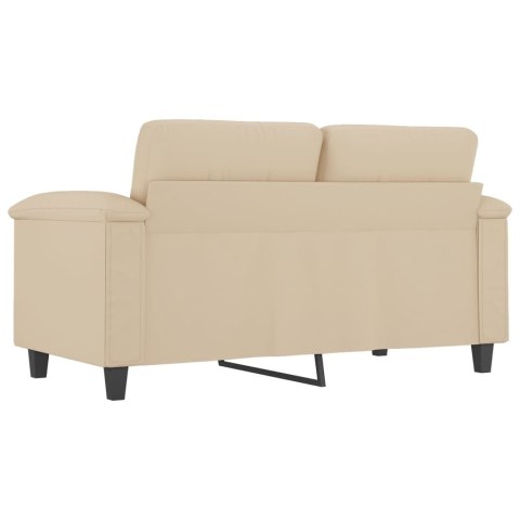 2-OSOBOWA SOFA KREMOWA 120CM TAPICEROWANA MIKROFIBRĄ