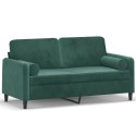 2-OSOBOWA SOFA Z PODUSZKAMI CIEMNOZIELONA 140CM AKSAMIT