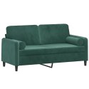 2-OSOBOWA SOFA Z PODUSZKAMI CIEMNOZIELONA 140CM AKSAMIT