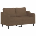 SOFA 2-OSOBOWA BRĄZOWA 140CM TAPICEROWANA TKANINĄ