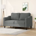 SOFA 2-OSOBOWA CIEMNOSZARA 140CM TAPICEROWANA TKANINĄ