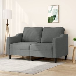 SOFA 2-OSOBOWA CIEMNOSZARA 140CM TAPICEROWANA TKANINĄ