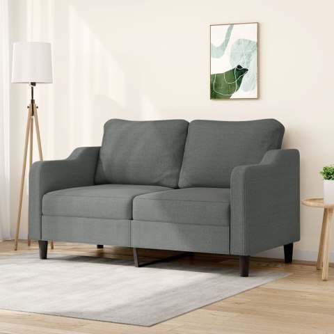 SOFA 2-OSOBOWA CIEMNOSZARA 140CM TAPICEROWANA TKANINĄ