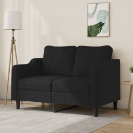 SOFA 2-OSOBOWA CZARNA 120CM TAPICEROWANA TKANINĄ