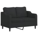 SOFA 2-OSOBOWA CZARNA 120CM TAPICEROWANA TKANINĄ