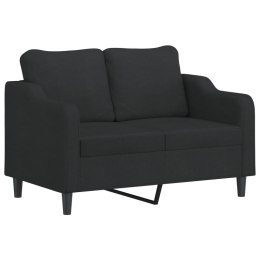 SOFA 2-OSOBOWA CZARNA 120CM TAPICEROWANA TKANINĄ