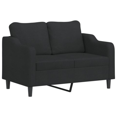 SOFA 2-OSOBOWA CZARNA 120CM TAPICEROWANA TKANINĄ