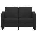SOFA 2-OSOBOWA CZARNA 120CM TAPICEROWANA TKANINĄ