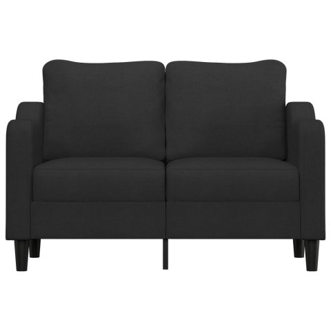 SOFA 2-OSOBOWA CZARNA 120CM TAPICEROWANA TKANINĄ