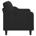 SOFA 2-OSOBOWA CZARNA 120CM TAPICEROWANA TKANINĄ