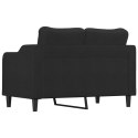 SOFA 2-OSOBOWA CZARNA 120CM TAPICEROWANA TKANINĄ