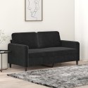 SOFA 2-OSOBOWA CZARNA 140CM TAPICEROWANA AKSAMITEM