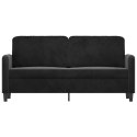 SOFA 2-OSOBOWA CZARNA 140CM TAPICEROWANA AKSAMITEM