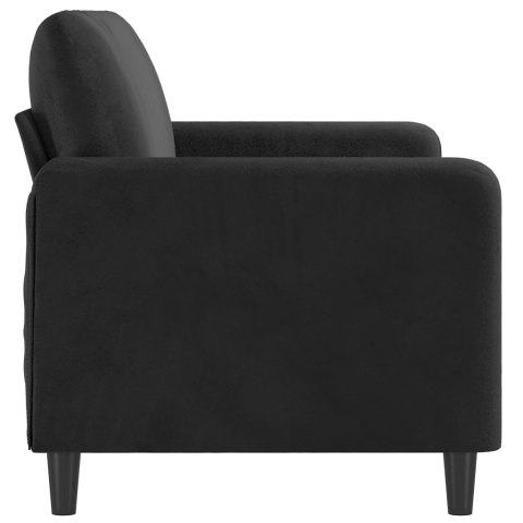 SOFA 2-OSOBOWA CZARNA 140CM TAPICEROWANA AKSAMITEM