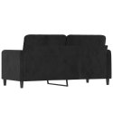 SOFA 2-OSOBOWA CZARNA 140CM TAPICEROWANA AKSAMITEM