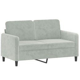 SOFA 2-OSOBOWA JASNOSZARA 120CM TAPICEROWANA AKSAMITEM