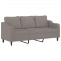SOFA 3-OSOBOWA KOLOR TAUPE 180CM TAPICEROWANA TKANINĄ