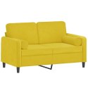 2-OSOBOWA SOFA Z PODUSZKAMI ŻÓŁTA 120CM AKSAMIT