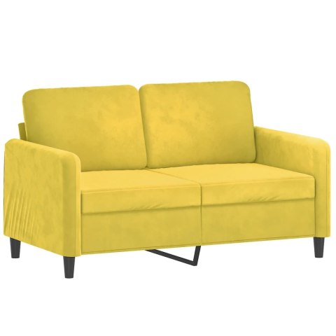 2-OSOBOWA SOFA Z PODUSZKAMI ŻÓŁTA 120CM AKSAMIT