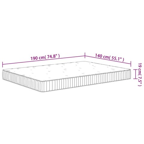 MATERAC KIESZENIOWY TWARDOŚĆ ŚREDNIA 140X190CM