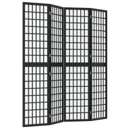 SKŁADANY PARAWAN 4-PANELOWY STYL JAPOŃSKI 160X170CM CZARNY