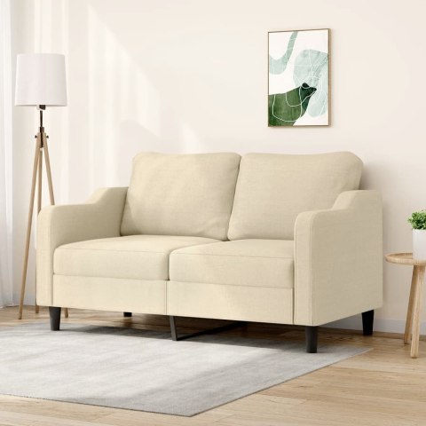 2-OSOBOWA SOFA KREMOWA 140CM TAPICEROWANA TKANINĄ