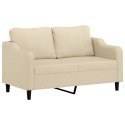 2-OSOBOWA SOFA KREMOWA 140CM TAPICEROWANA TKANINĄ