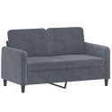 SOFA 2-OSOBOWA CIEMNOSZARY 120CM TAPICEROWANA AKSAMITEM