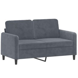 SOFA 2-OSOBOWA CIEMNOSZARY 120CM TAPICEROWANA AKSAMITEM