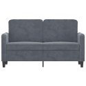SOFA 2-OSOBOWA CIEMNOSZARY 120CM TAPICEROWANA AKSAMITEM