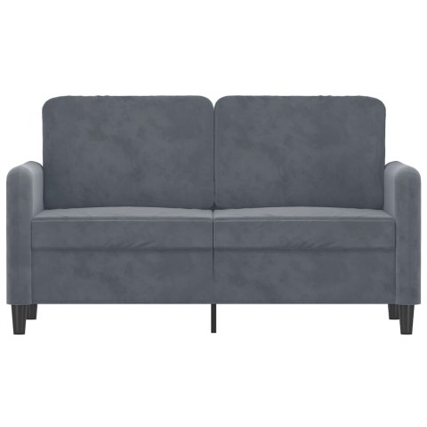 SOFA 2-OSOBOWA CIEMNOSZARY 120CM TAPICEROWANA AKSAMITEM