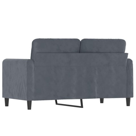 SOFA 2-OSOBOWA CIEMNOSZARY 120CM TAPICEROWANA AKSAMITEM