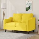 SOFA 2-OSOBOWA JASNOŻÓŁTA 120CM TAPICEROWANA TKANINĄ