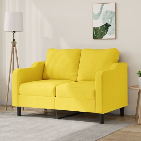 SOFA 2-OSOBOWA JASNOŻÓŁTA 120CM TAPICEROWANA TKANINĄ