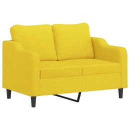 SOFA 2-OSOBOWA JASNOŻÓŁTA 120CM TAPICEROWANA TKANINĄ