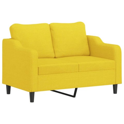 SOFA 2-OSOBOWA JASNOŻÓŁTA 120CM TAPICEROWANA TKANINĄ