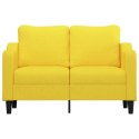 SOFA 2-OSOBOWA JASNOŻÓŁTA 120CM TAPICEROWANA TKANINĄ