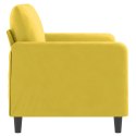 SOFA 2-OSOBOWA ŻÓŁTA 120CM TAPICEROWANA AKSAMITEM