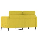 SOFA 2-OSOBOWA ŻÓŁTA 120CM TAPICEROWANA AKSAMITEM