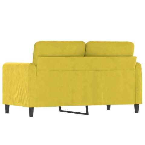SOFA 2-OSOBOWA ŻÓŁTA 120CM TAPICEROWANA AKSAMITEM