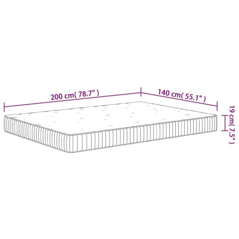 MATERAC KIESZENIOWY TWARDOŚĆ ŚREDNIA 140X200CM