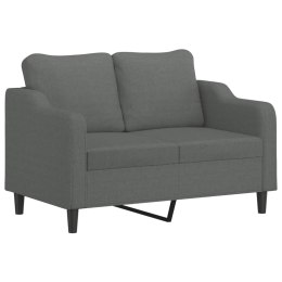 SOFA 2-OSOBOWA CIEMNOSZARA 120CM TAPICEROWANA TKANINĄ