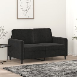SOFA 2-OSOBOWA CZARNA 120CM TAPICEROWANA AKSAMITEM