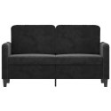 SOFA 2-OSOBOWA CZARNA 120CM TAPICEROWANA AKSAMITEM