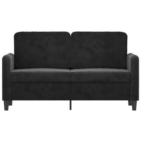SOFA 2-OSOBOWA CZARNA 120CM TAPICEROWANA AKSAMITEM