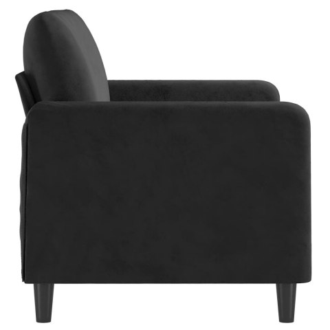 SOFA 2-OSOBOWA CZARNA 120CM TAPICEROWANA AKSAMITEM