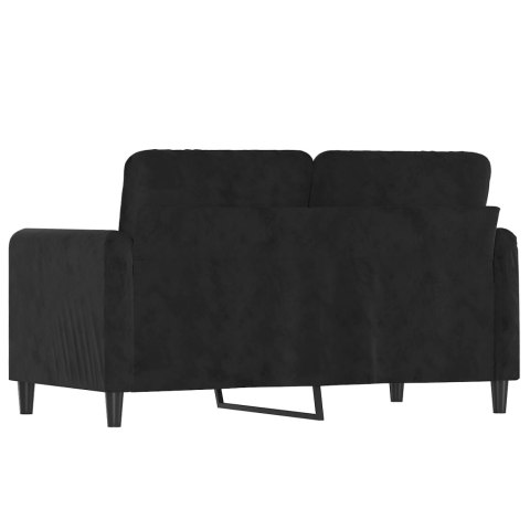 SOFA 2-OSOBOWA CZARNA 120CM TAPICEROWANA AKSAMITEM