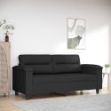 SOFA 2-OSOBOWA CZARNA 140CM TAPICEROWANA MIKROFIBRĄ
