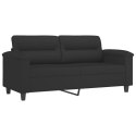 SOFA 2-OSOBOWA CZARNA 140CM TAPICEROWANA MIKROFIBRĄ